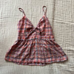 LOFT Tie Front Peplum Tank